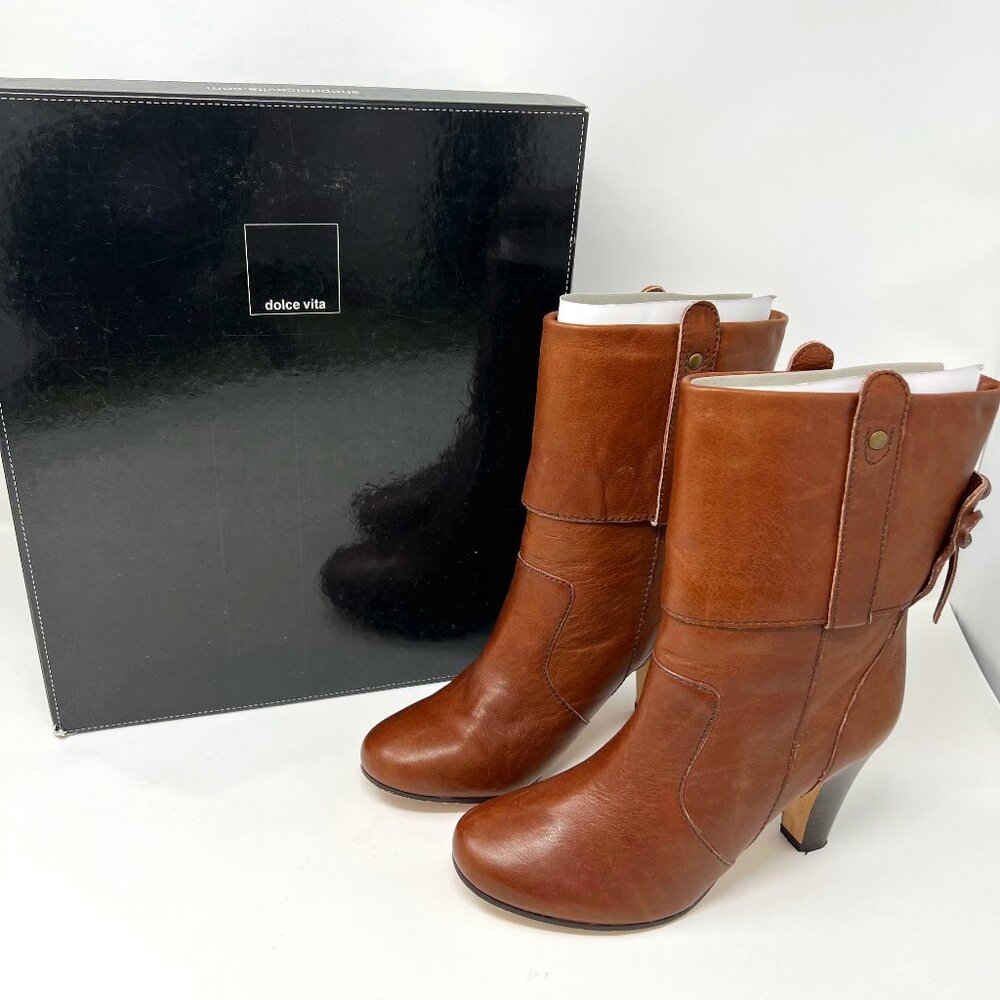 Dolce Vita Webber Boots in Marrone Italian Nappa Leather 6.5